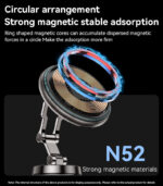 C306 360 Rotation Three Axis Stable Anti Shake Zinc Alloy 15W Wireless Charging Phone Holder - Image 12