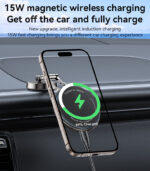 C306 360 Rotation Three Axis Stable Anti Shake Zinc Alloy 15W Wireless Charging Phone Holder - Image 13