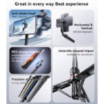 SF19 360 Free Adjustment Aluminum Alloy Multi-purpose Magnetic Tripod Leg Selfie Stick - Image 3