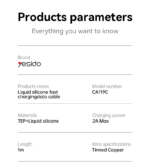 CA119C Max 2A USB To USB-C 1m Liquid Silicone Fast Charging Data Cable - Image 8