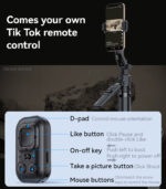 SF23 360 Rotation AI Intelligent Face Tracking Aluminum Alloy Pole Tripod Selfie Stick - Image 14