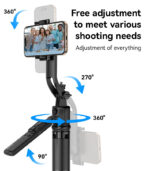 SF23 360 Rotation AI Intelligent Face Tracking Aluminum Alloy Pole Tripod Selfie Stick - Image 16
