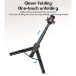 SF26 65cm Long Large Size Chassis Aluminum Alloy Pole Ball Head Telescopic Tripod Stand Selfie Stick - Image 4