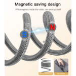 CA172C 1M Length TC To TC Built-in Intelligent Chip PD 60W Fast Charging Magnetic Saving Data Cable - Image 4