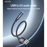 YAU46 Aluminum Alloy USB to 3.5MM High Ficelity Sound 48KHZ High Sampling Audio Cable - Image 2