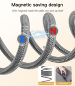 CA172C 1M Length TC To TC Built-in Intelligent Chip PD 60W Fast Charging Magnetic Saving Data Cable - Image 9