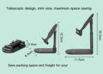 C85 Portable Desktop Telescopic Folding Phone Holder | Adjustable Aluminium Alloy Tablet Stand - Image 8