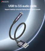 YAU46 Aluminum Alloy USB to 3.5MM High Ficelity Sound 48KHZ High Sampling Audio Cable - Image 6