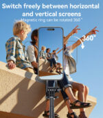 SF24 360 Adjustable BT5.2 Aluminum Alloy 2 in 1 Magnetic Double Clamp Selfie Stick Tripod - Image 16