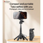 SF29 360 Rotation 43CM Length BT5.2 Detachable Remote Control Reinforced Tripod Mini Selfie Stick - Image 2