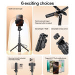 SF29 360 Rotation 43CM Length BT5.2 Detachable Remote Control Reinforced Tripod Mini Selfie Stick - Image 3