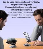 C299 360 Free-rotation Aluminum Alloy Folding Stable Mobile Table Using Phone Holder - Image 9