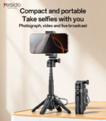 SF29 360 Rotation 43CM Length BT5.2 Detachable Remote Control Reinforced Tripod Mini Selfie Stick - Image 6