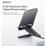 C183 Desktop Tablet Stands Aluminum Alloy Table Foldable Extend Support Desk Mobile Phone Holder - Image 2