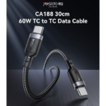 CA188 30CM PD 60W Fast Charging Type-C To Type-C Max With 480Mbps Data Transfer Braided Data Cable - Image 2