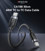 CA188 30CM PD 60W Fast Charging Type-C To Type-C Max With 480Mbps Data Transfer Braided Data Cable - Image 6