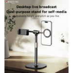 C297 360 Axis of Rotation 30-46CM Free Lifting Dual-purpose Desktop Live Broadcast Phone Holder - Image 2