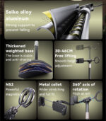 C297 360 Axis of Rotation 30-46CM Free Lifting Dual-purpose Desktop Live Broadcast Phone Holder - Image 9