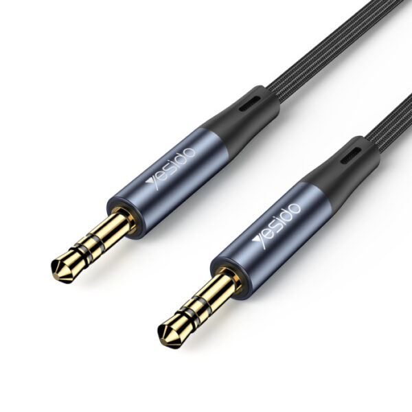 YAU39 1Meter Nylon Braided | 3.5Mm To 3.5Mm Jack plug speakers connection | Aux Auxiliar Audio Cable