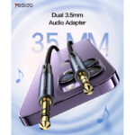 YAU39 1Meter Nylon Braided | 3.5Mm To 3.5Mm Jack plug speakers connection | Aux Auxiliar Audio Cable - Image 2