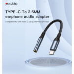 YAU38 Aluminum Alloy Nylon USB-C cable | Type c to 3.5MM Aux Audio Jack Earphone Headphone Cable USB - Image 2