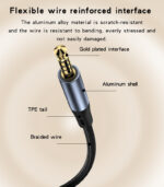 YAU43 Aluminum Alloy Built-in High-performance 3.5MM AUX HD Call Audio Cable - Image 14