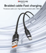 CA132C 1.2 Meter 18W Fast Charging USB to Type-C Aluminum Alloy Braided Data Cable - Image 6