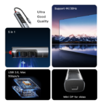 HB24 5 IN 1 USB C HUB | PD 100W For Laptop Tablet Mobile Phone Support OTG Function Adapter - Image 3