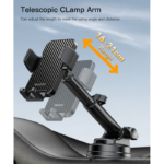 C173 Flat Carbon Fiber Texture Holder | with Hollow Silicone Dashboard Using Phone Holder - Image 3