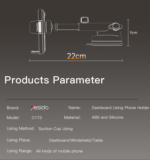 C173 Flat Carbon Fiber Texture Holder | with Hollow Silicone Dashboard Using Phone Holder - Image 8