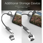 GS02 Cotton Braided Cable 2 in 1 Widely Compatible Anti-stretch 10CM OTG Adapter Type-C/Micro TO USB - Image 2