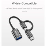 GS02 Cotton Braided Cable 2 in 1 Widely Compatible Anti-stretch 10CM OTG Adapter Type-C/Micro TO USB - Image 4