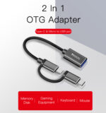 GS02 Cotton Braided Cable 2 in 1 Widely Compatible Anti-stretch 10CM OTG Adapter Type-C/Micro TO USB - Image 6