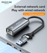 HB26 Aluminum Alloy 1000Mbps Wired High-speed Transmission TC/USB 2in1 Gigabit Ethernet Converter - Image 6