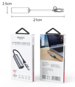 HB26 Aluminum Alloy 1000Mbps Wired High-speed Transmission TC/USB 2in1 Gigabit Ethernet Converter - Image 7