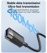 GS26 1.5M Braided Cable Aluminum Alloy High-speed Transmission USB 2.0 Extension Cable - Image 9