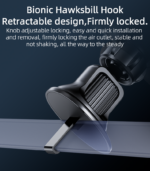 C243 Aluminum Alloy Bionic Hawksbill Hooks Retractable Design Air Vent Gravity Cell Phone Holder - Image 10