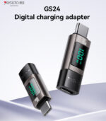GS24 Aluminum Alloy Data Transmission Power Real-time Display TC To TC  Digital Charging Adapter - Image 6