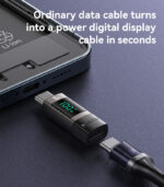 GS24 Aluminum Alloy Data Transmission Power Real-time Display TC To TC  Digital Charging Adapter - Image 9