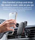 C243 Aluminum Alloy Bionic Hawksbill Hooks Retractable Design Air Vent Gravity Cell Phone Holder - Image 14