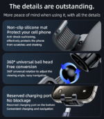 C243 Aluminum Alloy Bionic Hawksbill Hooks Retractable Design Air Vent Gravity Cell Phone Holder - Image 16