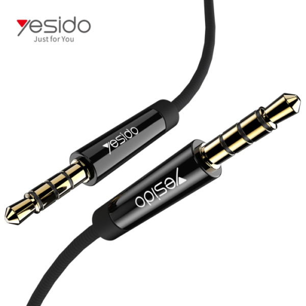 YAU15 2m Nylon Braided 3.5Mm To 3.5Mm Jack plug Speakers Music Connection Aux Auxiliar Audio Cable