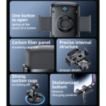 C175 One-touch Opening 360 Adjustable Viewing Angle Mini Suction Cup Ejector Clip Phone Holder - Image 3