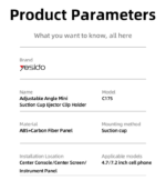 C175 One-touch Opening 360 Adjustable Viewing Angle Mini Suction Cup Ejector Clip Phone Holder - Image 8