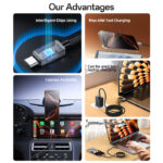 CA196 1.2M PD 60W Type-C To Type-C Fast Charging CarPlay Is Applicable Zinc Alloy Data Cable - Image 3