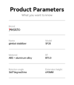 SF28 Handheld/Standing With Remote Controller Intelligent Anti-shake Selfie Stick Gimbal Stabilizer - Image 8