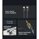 HM16 1.8m Long Gold Plated Interface Ultra Clear 4K 30Hz Stable Transmission HDMI Video Cable - Image 3