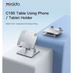 C185 Adjustable Height Aircooled Foldable Desktop Supporter Holder Metal Laptop Tablet PC Stand - Image 2