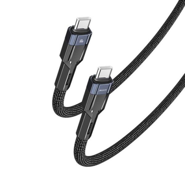 CA108 60w Pd Fast Charging Nylon Braided Type C To Type C Phone Data Cable For Android