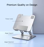 C185 Adjustable Height Aircooled Foldable Desktop Supporter Holder Metal Laptop Tablet PC Stand - Image 14